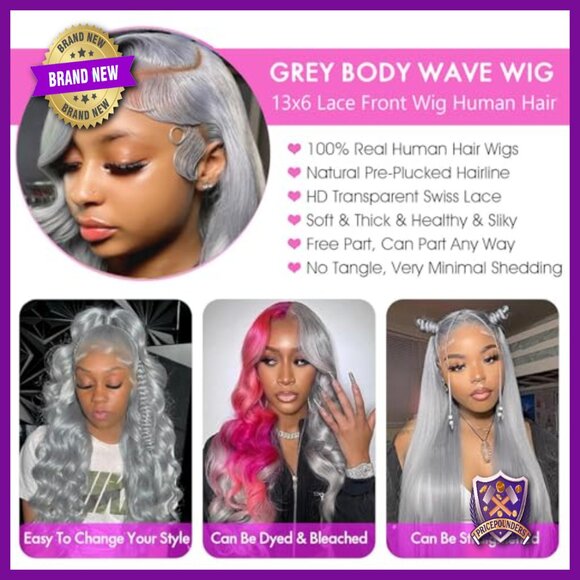 26 Inch Human Hair Lace Front Wig 180% Density Body Wave Glueless main image 5